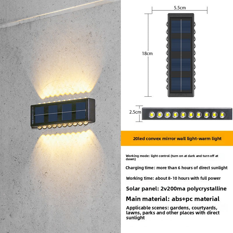 Solar Powered Outdoor Wall Light with LED Illumination