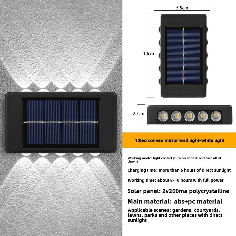 Solar Powered Outdoor Wall Light with LED Illumination