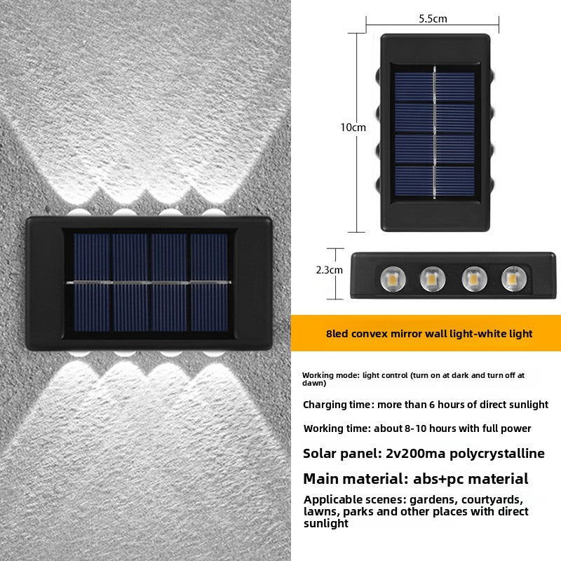 Solar Powered Outdoor Wall Light with LED Illumination