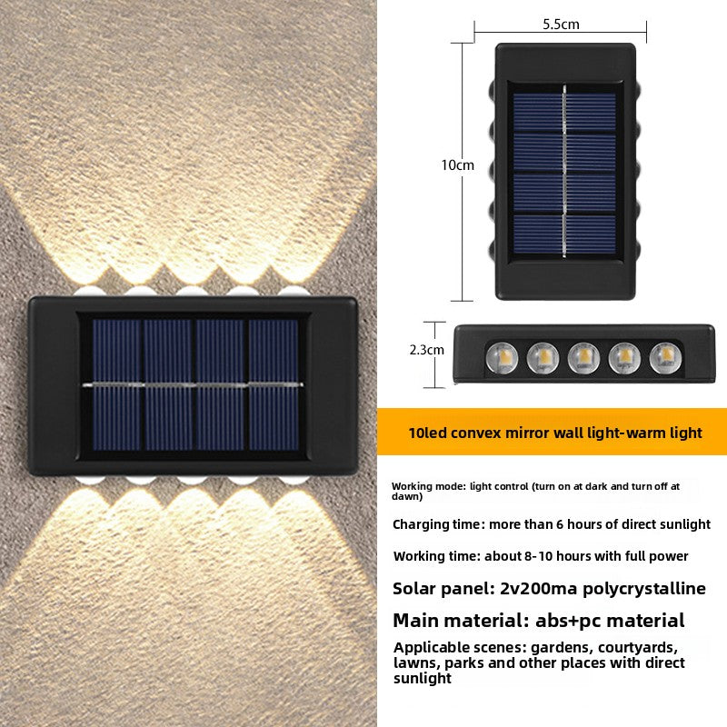 Solar Powered Outdoor Wall Light with LED Illumination