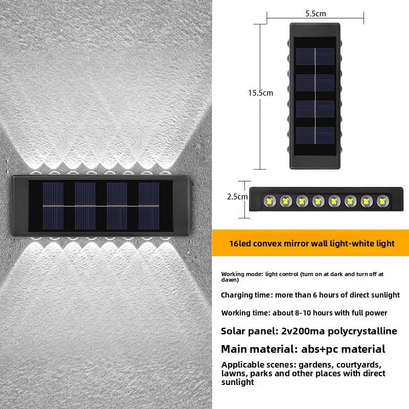 Solar Powered Outdoor Wall Light with LED Illumination