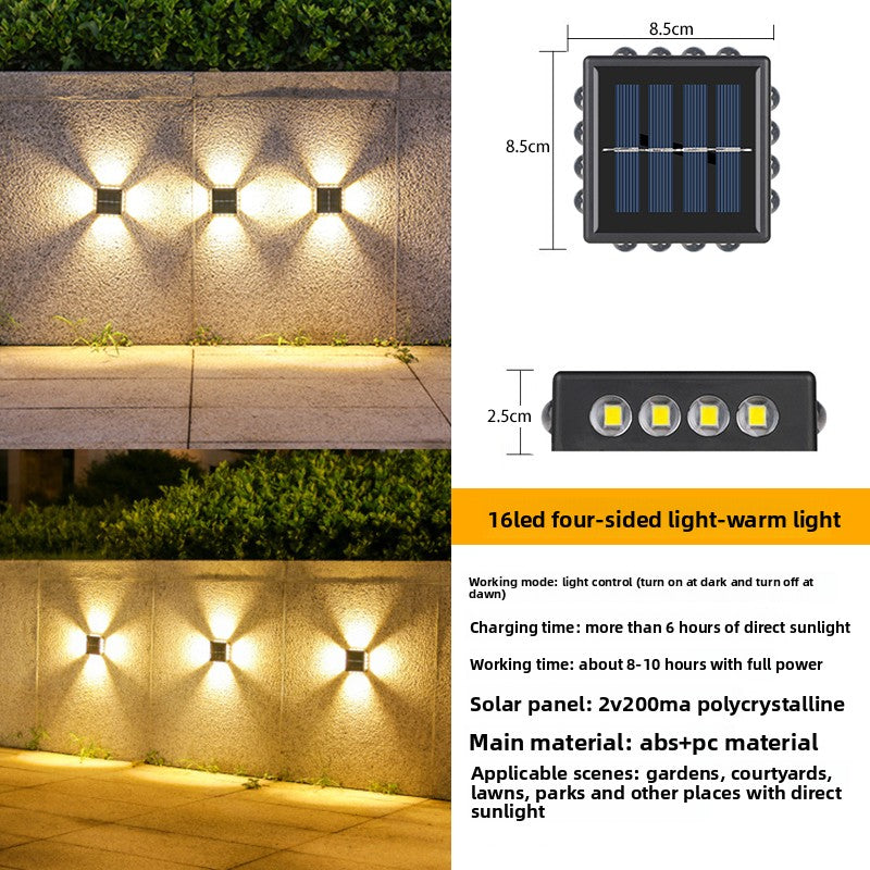 Solar Powered Outdoor Wall Light with LED Illumination