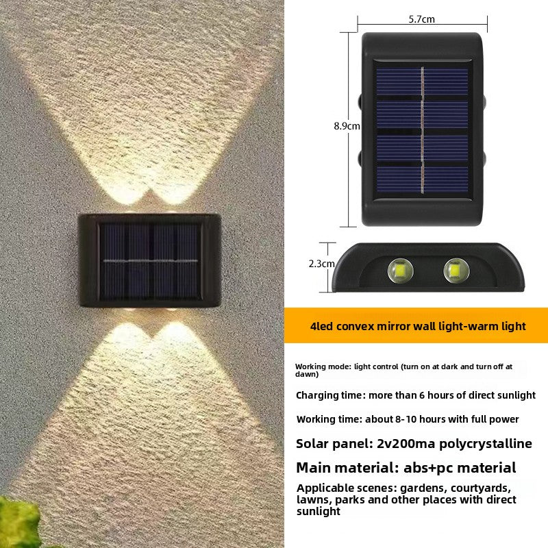 Solar Powered Outdoor Wall Light with LED Illumination