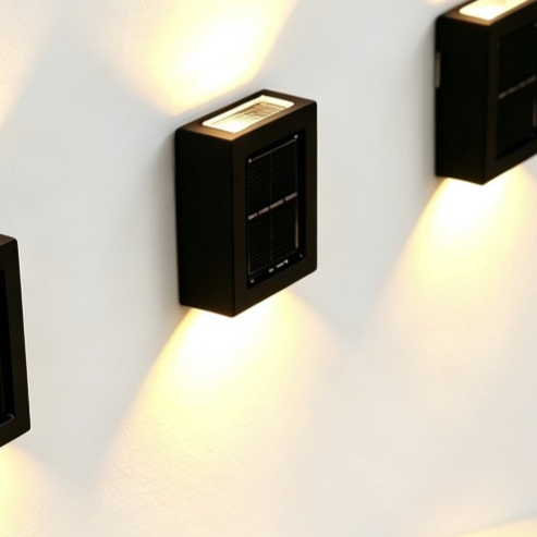 Solar-powered wall light