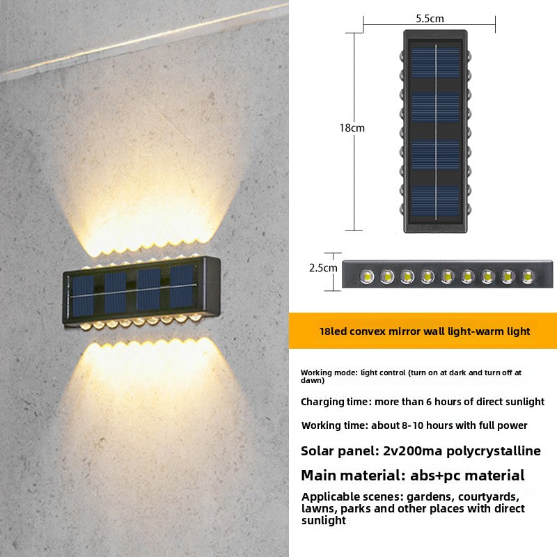 Solar Powered Outdoor Wall Light with LED Illumination