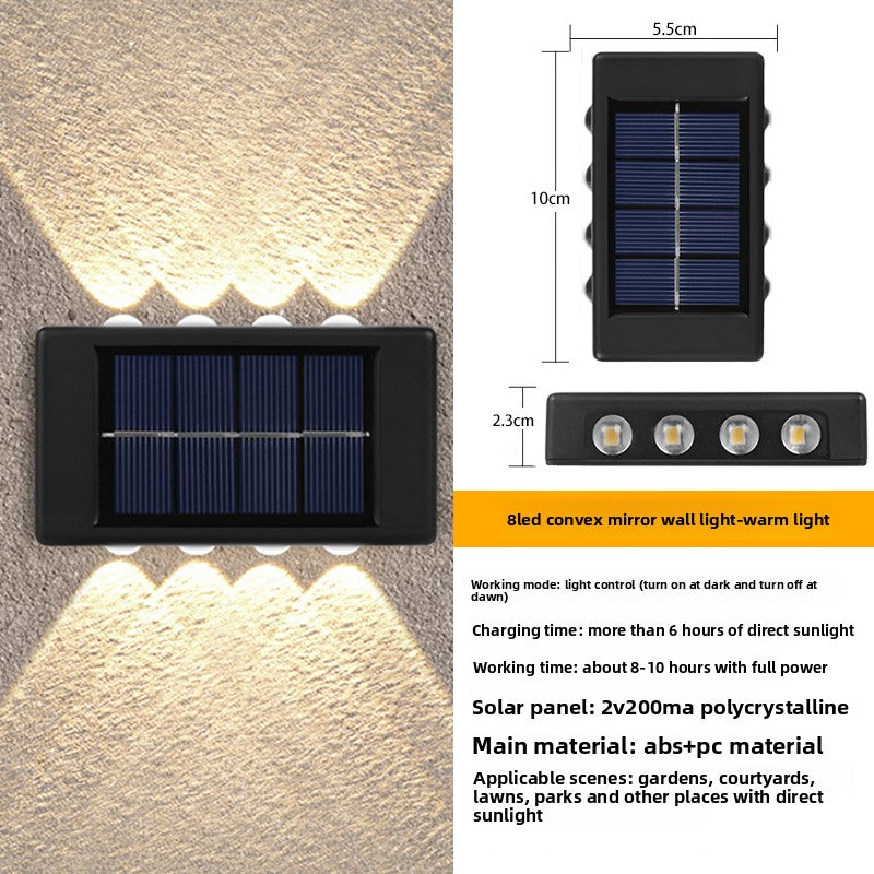 Solar Powered Outdoor Wall Light with LED Illumination